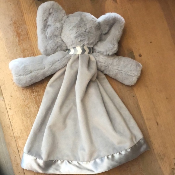 Bearington Baby Collection Elephant Lovey Gray Satin Plush Security Blanket - Picture 3 of 10